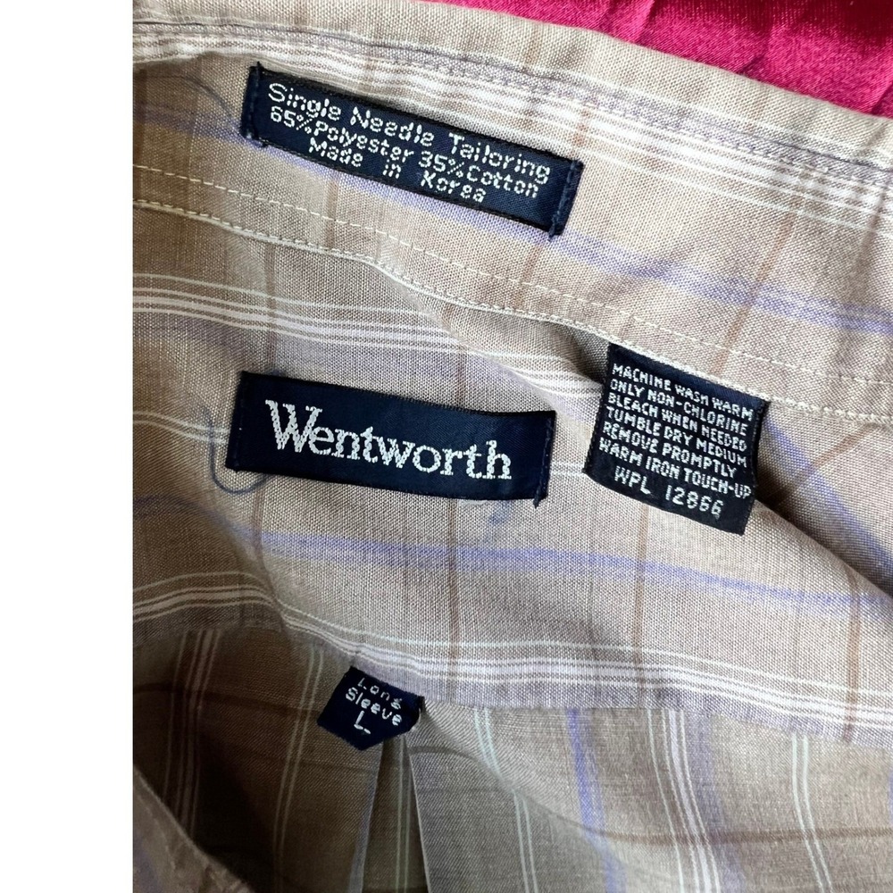 Wentworth Mens‎ Plaid Long Sleeve Button Down Shirt L Western Rodeo Barn Chore - Picture 4 of 4